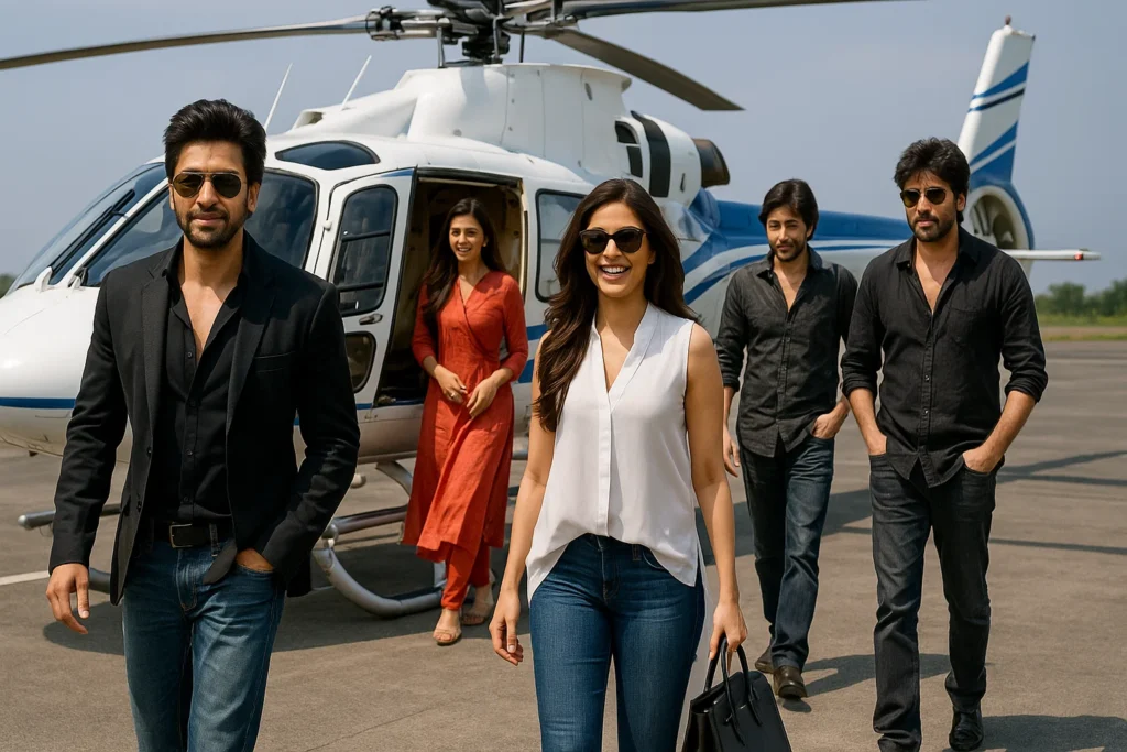 Bollywood celebrities using helicopters