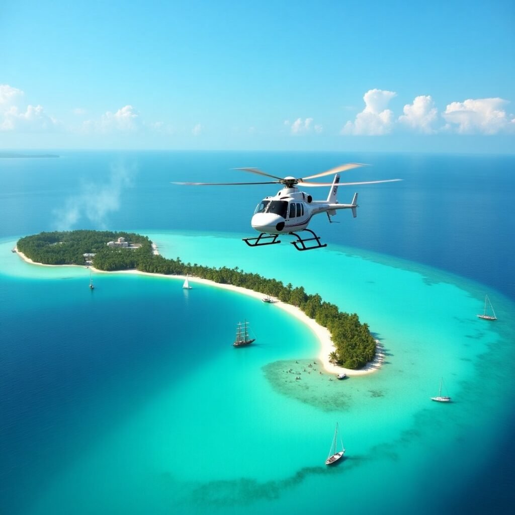Helicopter to Lakshadweep Islands