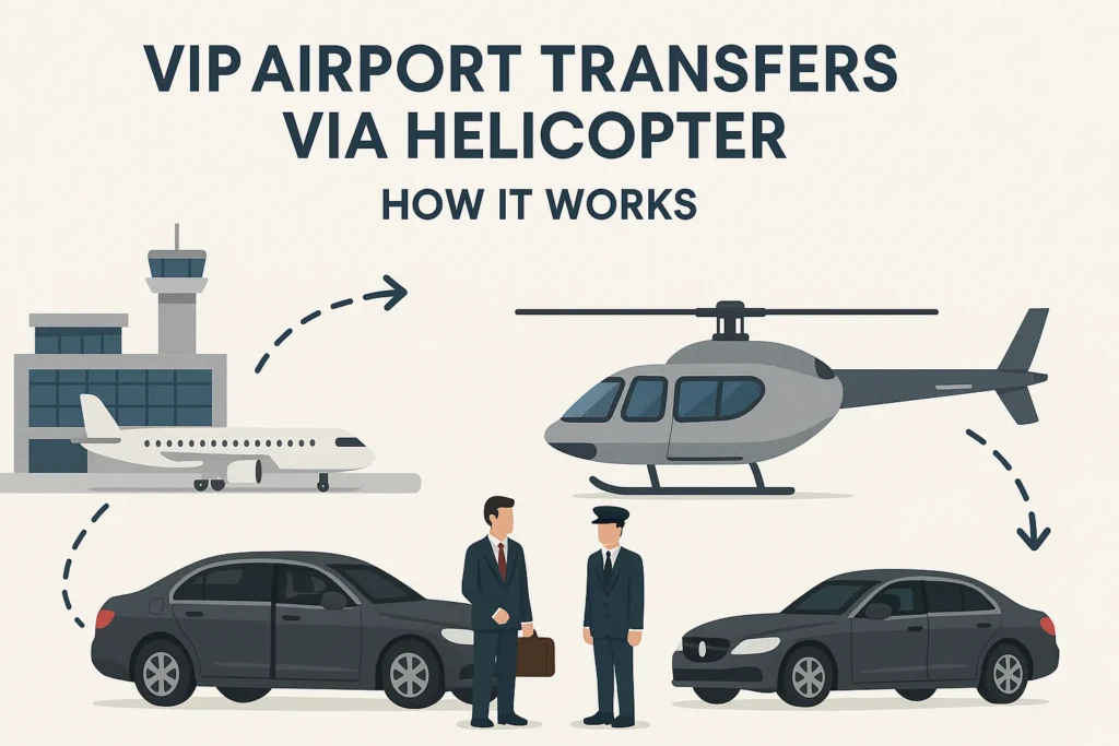 VIP airport transfers via helicopter