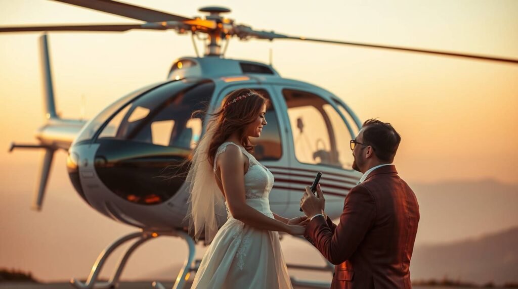 Wedding Proposal from a Helicopter