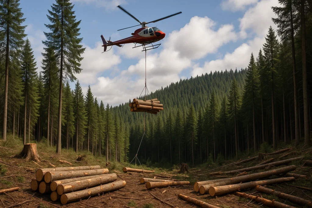 helicopter logging in forest management