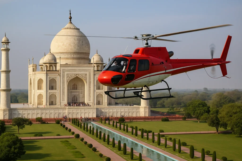private helicopter tours of the Taj Mahal