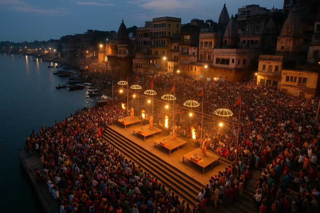 Aerial Ganga Aarti Darshan in Varanasi