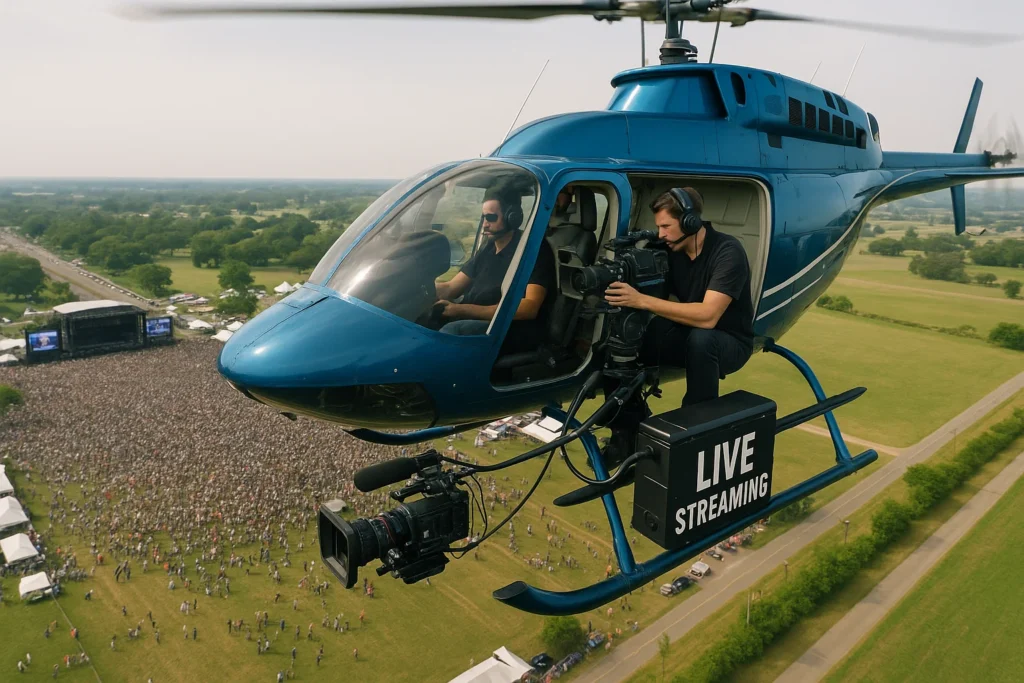 Aerial Live Streaming via Helicopter for Events