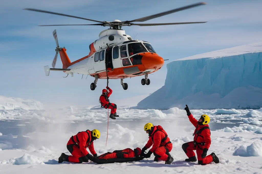 Helicopter Rescue Missions in Antarctica