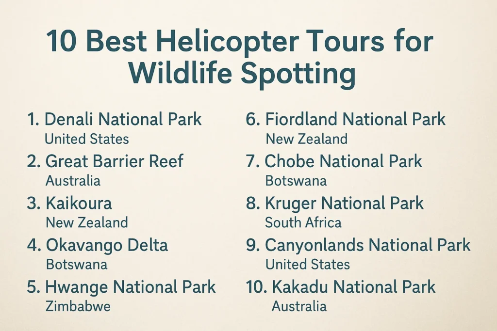 10 Best Helicopter Tours for Wildlife Spotting