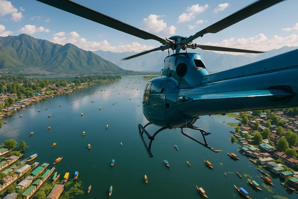 Aerial view of Dal Lake