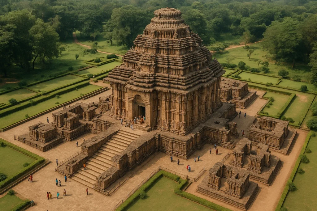 Aerial view of Konark Sun Temple
