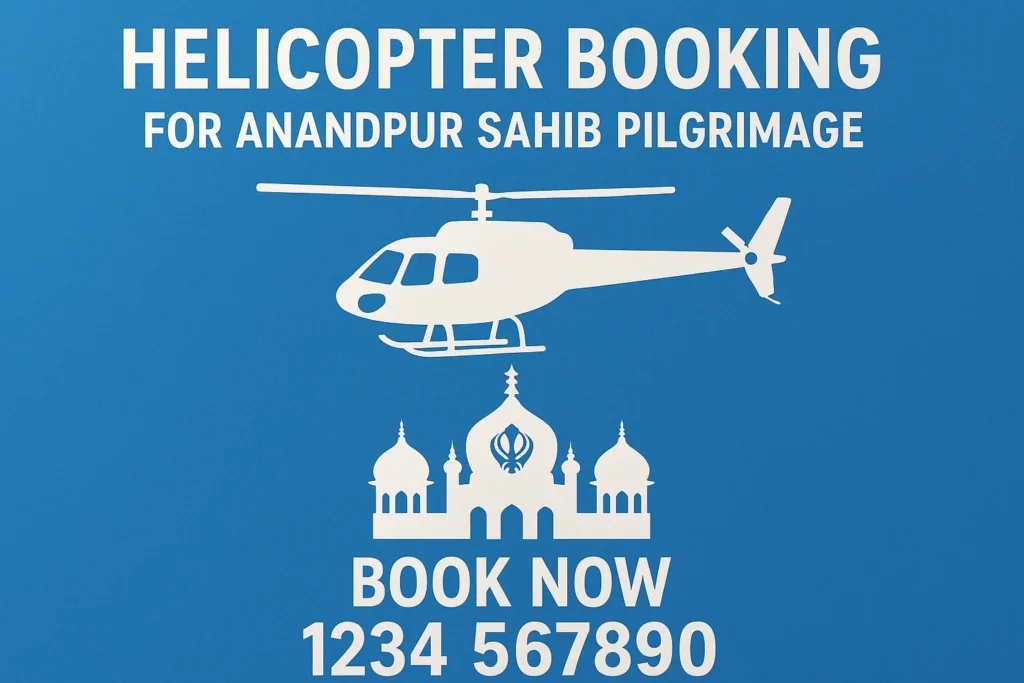 Helicopter booking for Anandpur Sahib pilgrimage