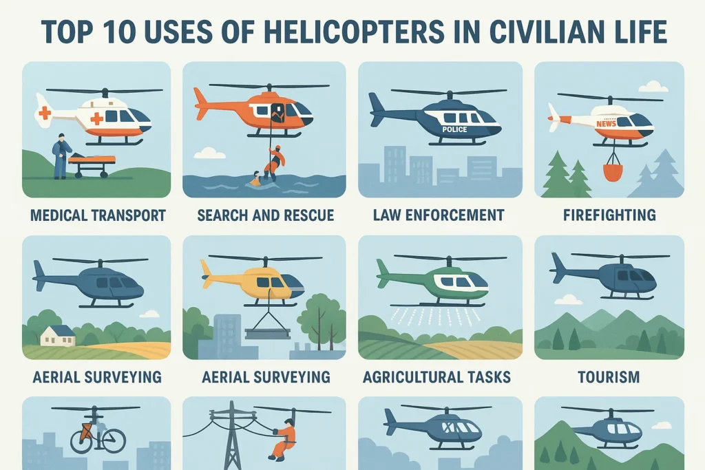 Top 10 Uses of Helicopters in Civilian Life