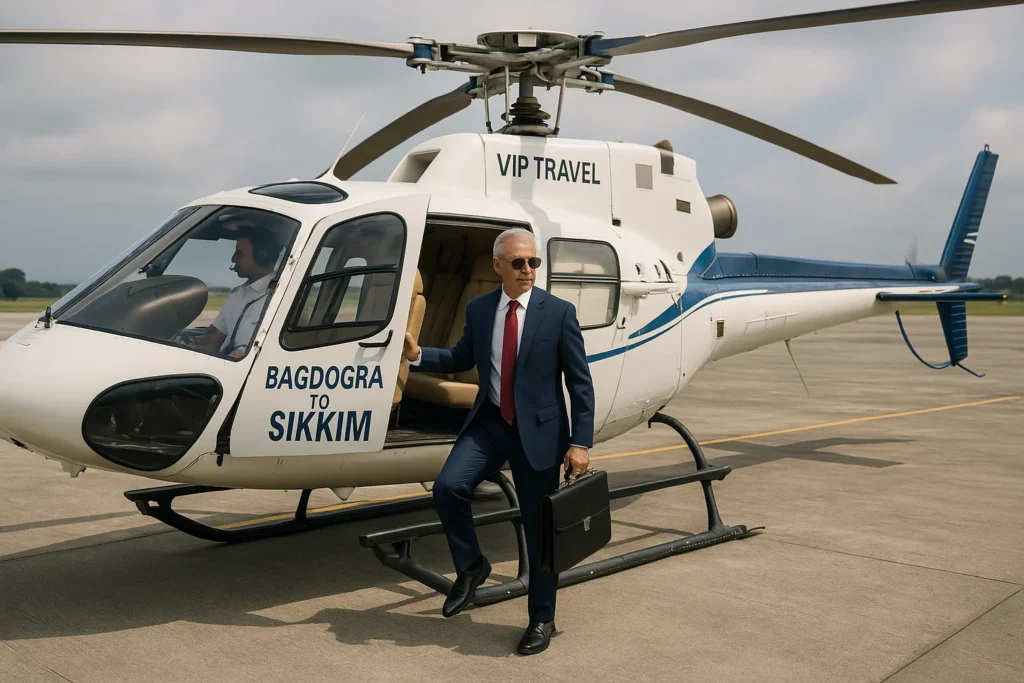 VIP travel from Bagdogra to Sikkim by helicopter
