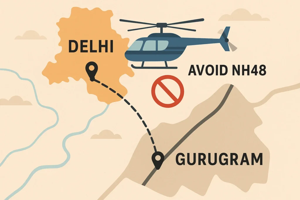 Delhi to Gurugram by Helicopter
