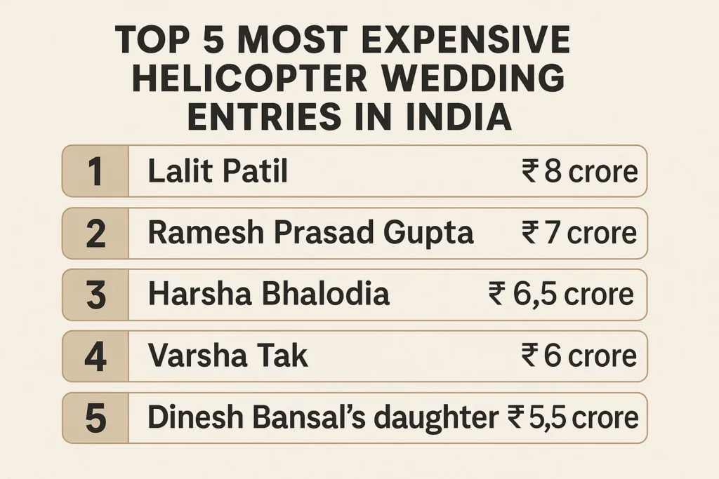 Expensive Helicopter Wedding Entries in India