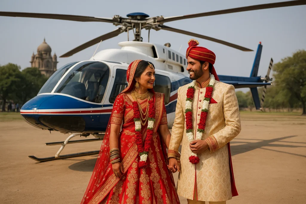 Gujarati Wedding by Helicopter in Vadodara or Ahmedabad