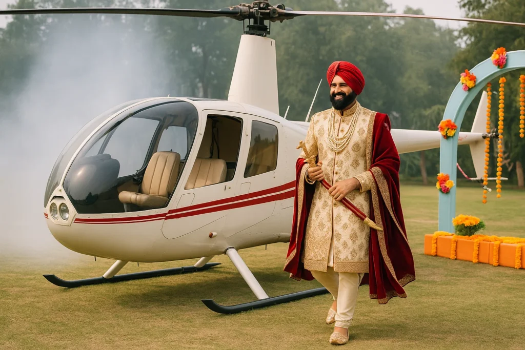 Helicopter Baraat Entry