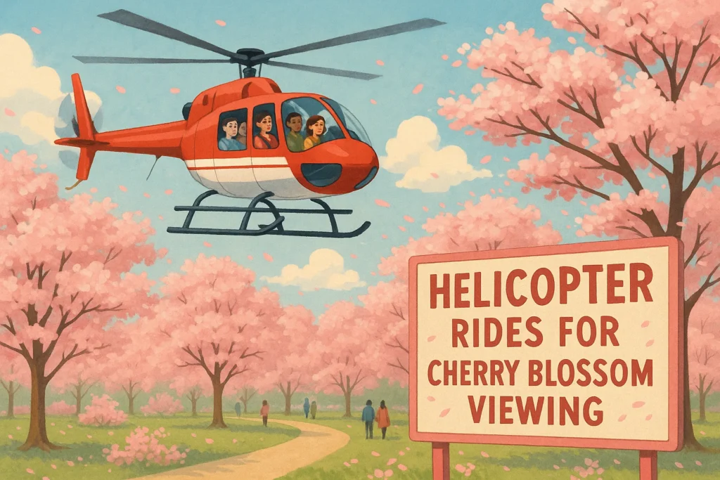 Helicopter Rides for Cherry Blossom Viewing