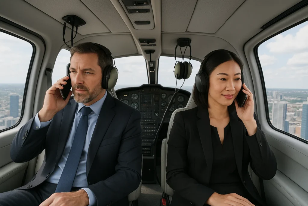 Helicopters with Noise-Reduced Cabins for Business Calls