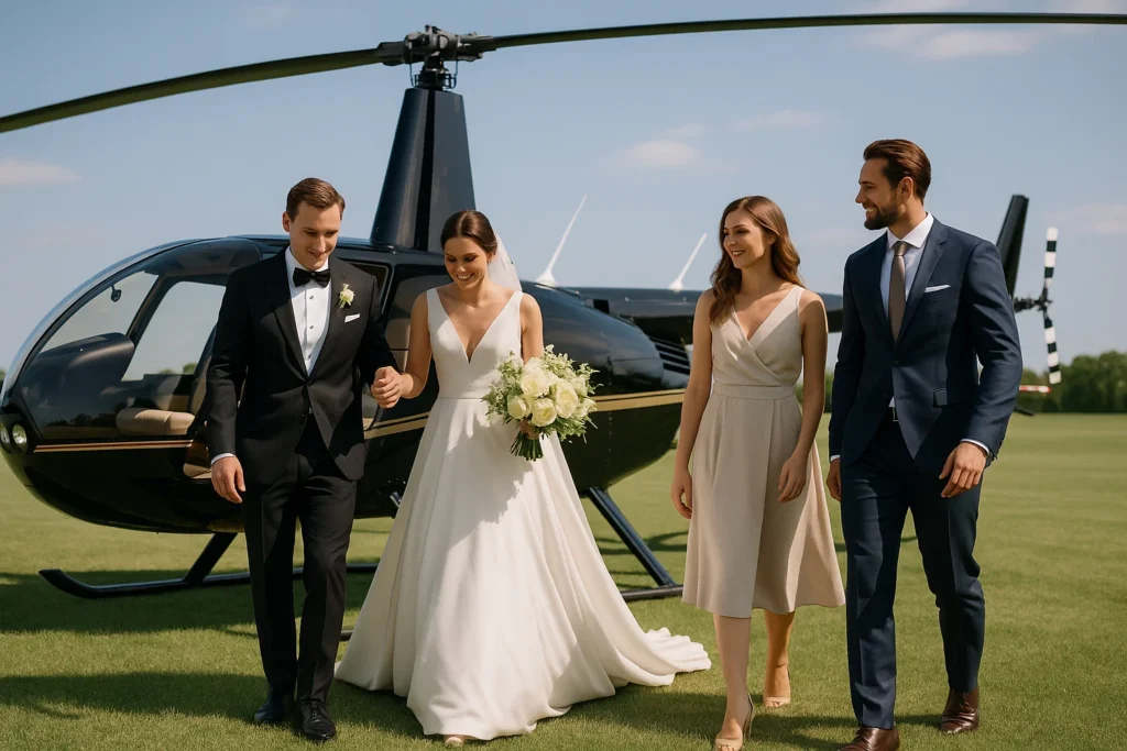 Wedding Guests by Helicopter
